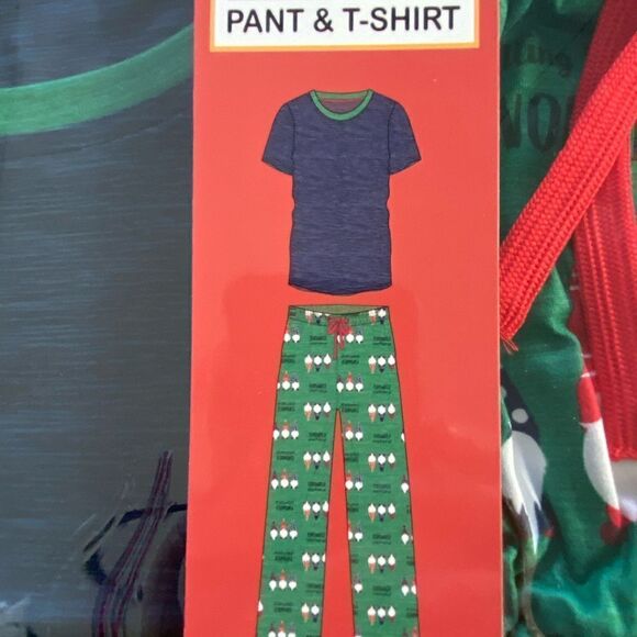 ANDE Holiday Men’s MEDIUM Pant and T-Shirt Sleep Set - Comical Gnomes - Picture 2 of 7